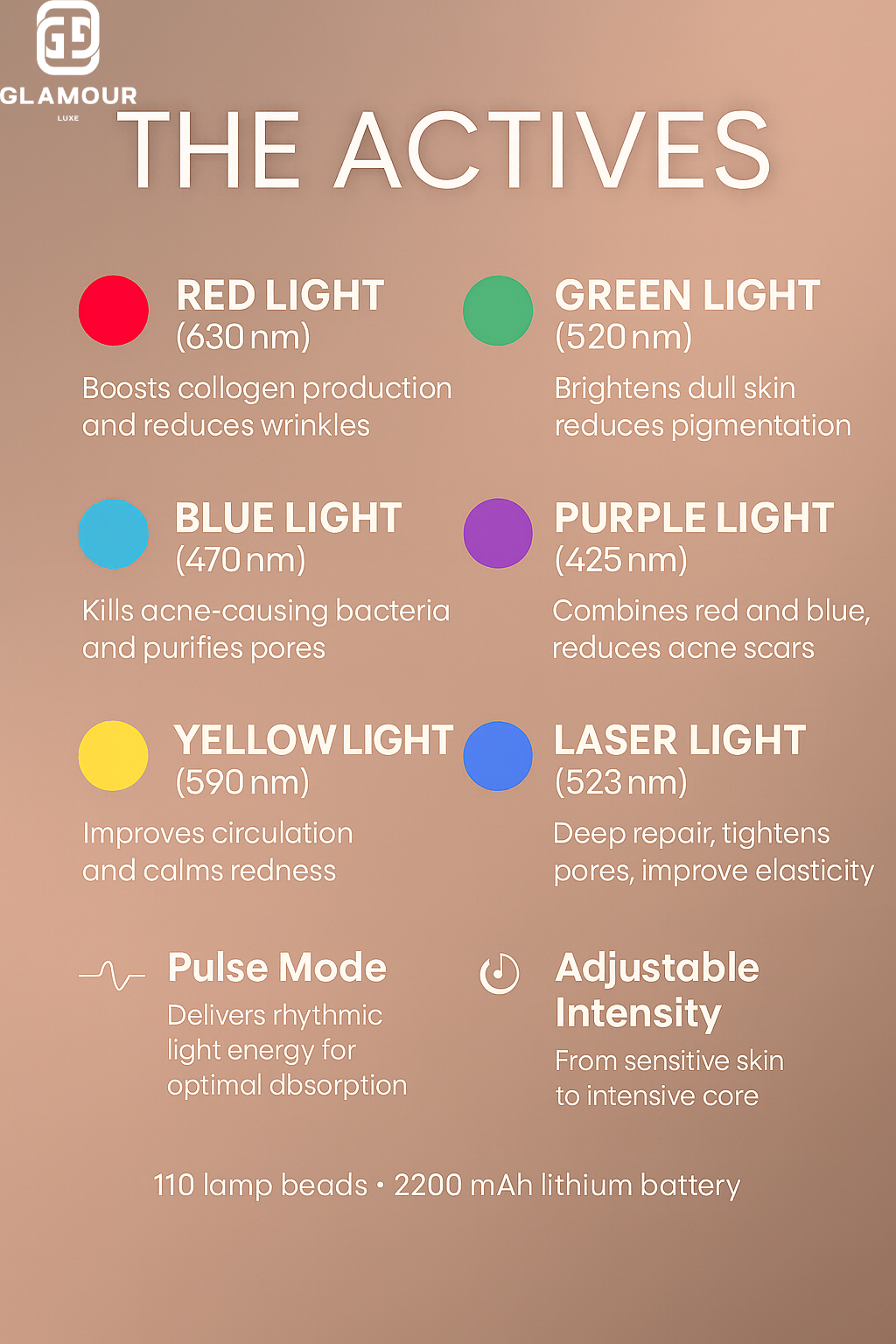 Glamour Luxe 7-Color LED Face Mask – Professional Skincare at Home