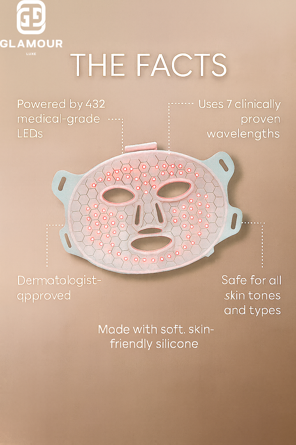 Glamour Luxe 7-Color LED Face Mask – Professional Skincare at Home