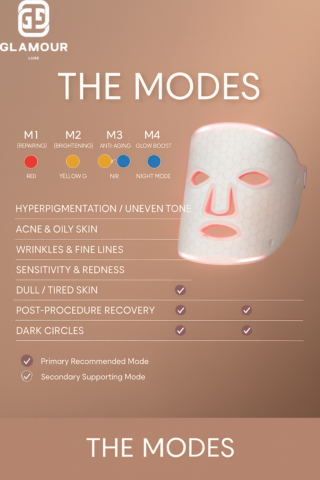 Glamour Luxe 7-Color LED Face Mask – Professional Skincare at Home