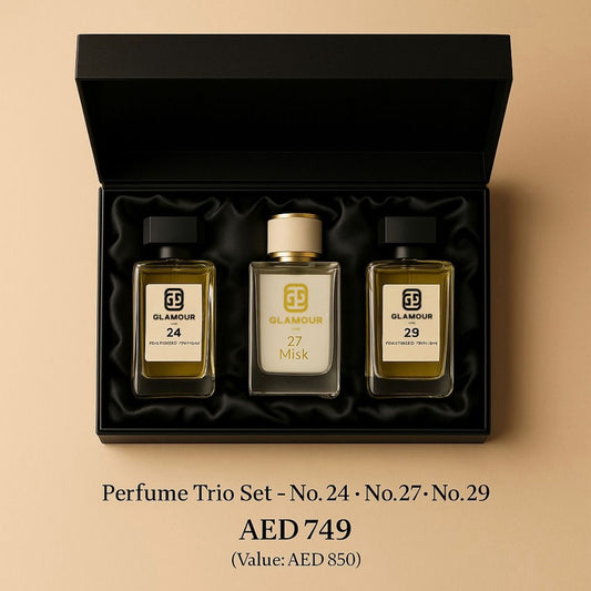 Glamour Luxe Signature Perfume Trio – No. 24, 27 & 29 (Luxury Boxed Set)