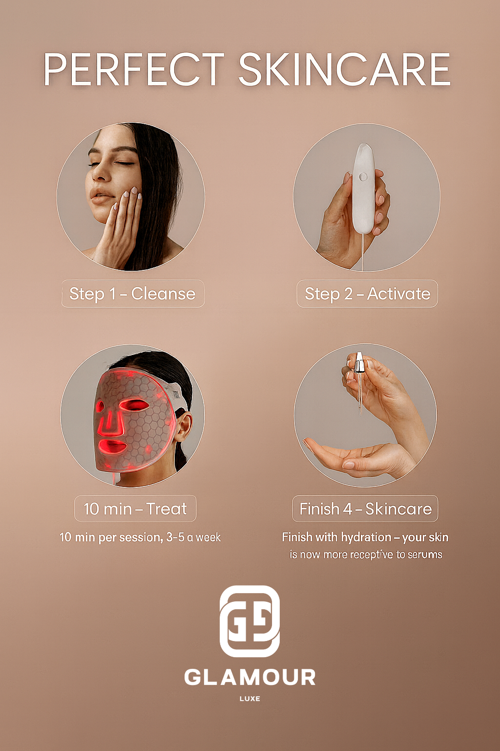 Glamour Luxe 7-Color LED Face Mask – Professional Skincare at Home